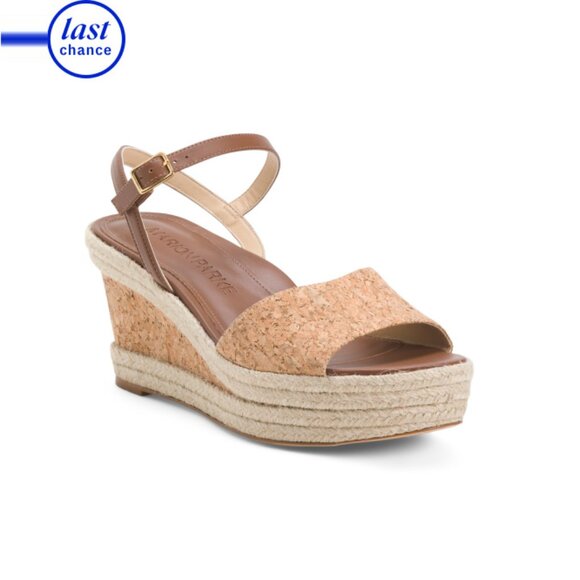 MARION PARKE Luggage Made In Brazil Leather Haven Wedge Sandals - Picture 1 of 2